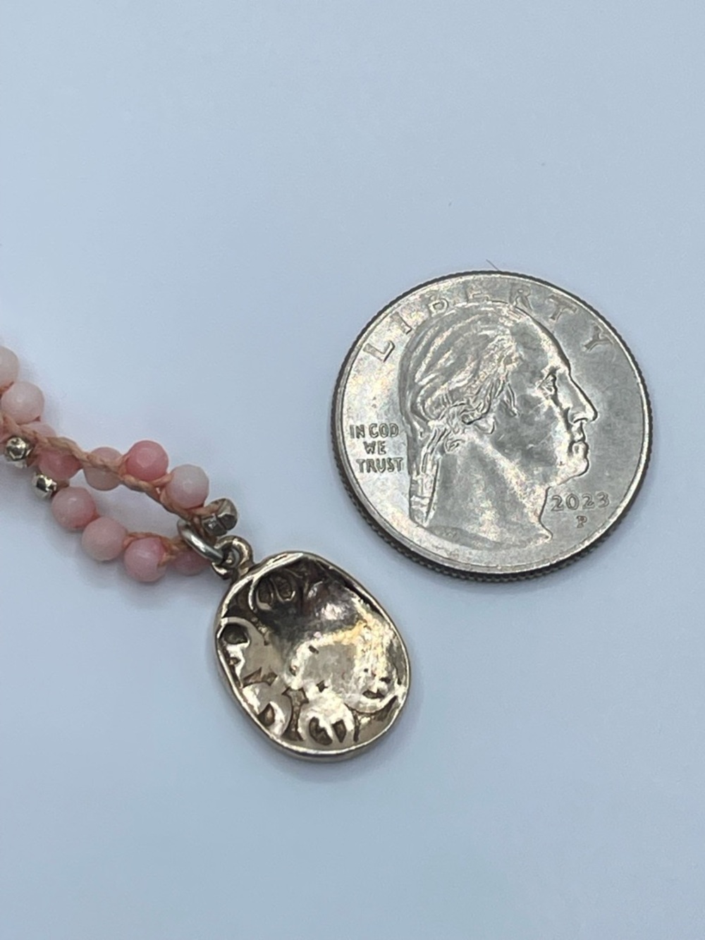 Chan Luu Pink Opal Beaded Necklace 925 Silver Dainty Boho Cord Minimalist - Picture 8 of 12
